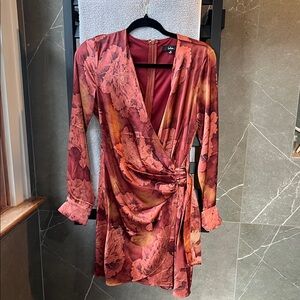 Lulu's Red and Orange Floral Dress